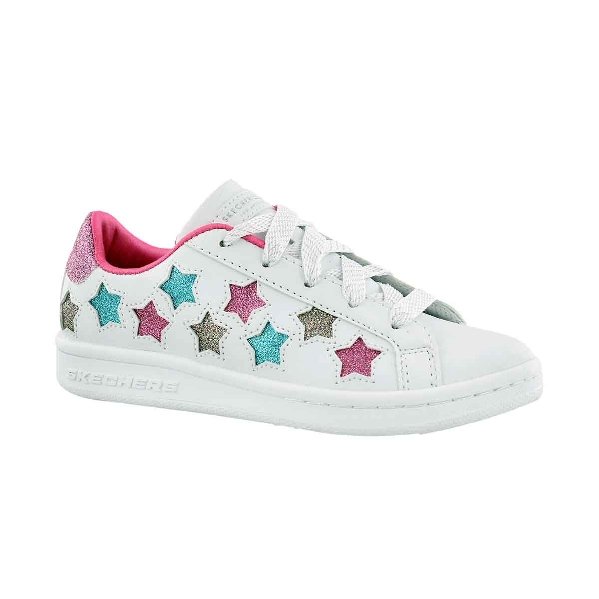Grls Omne wht/mlti lace up sneaker