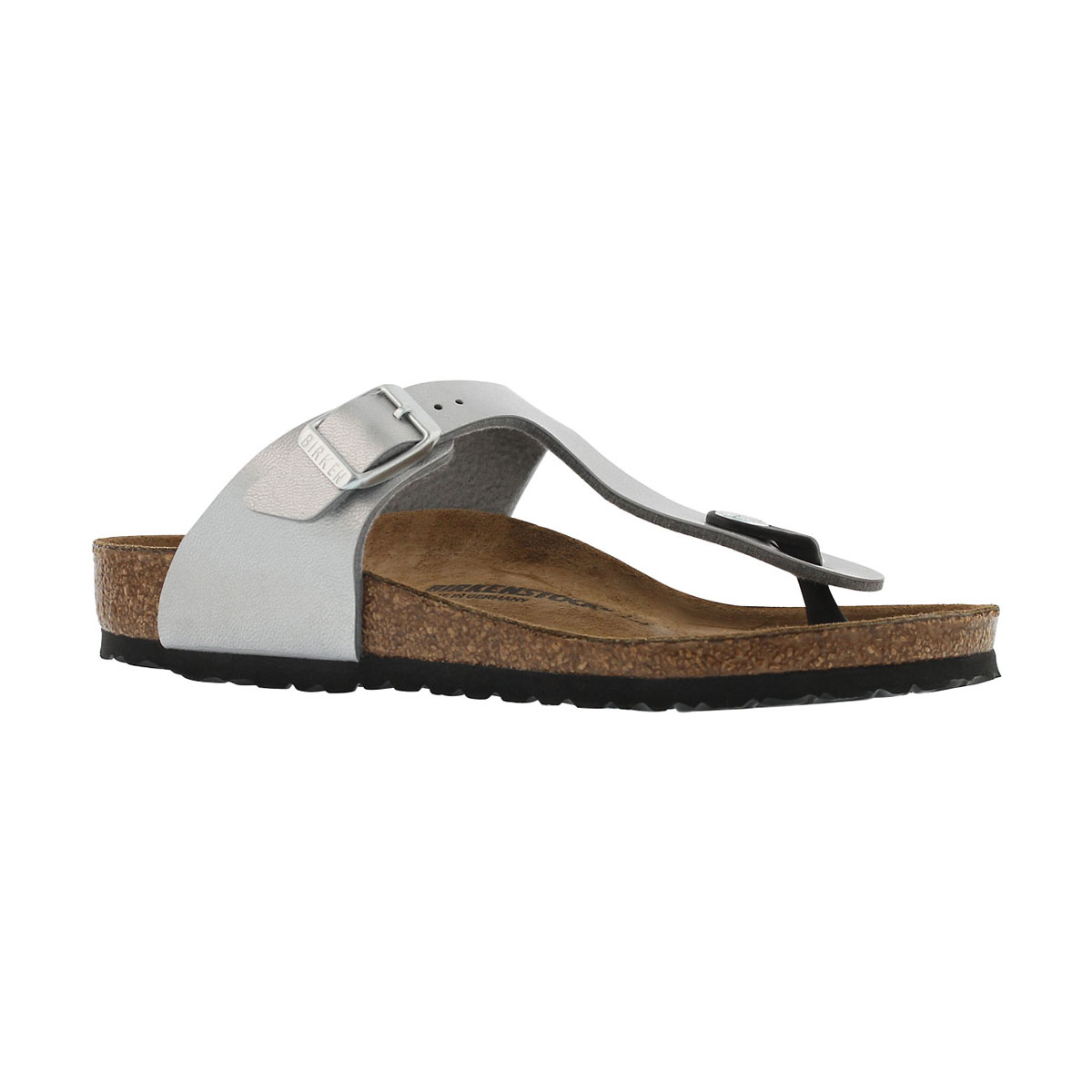 Grls Gizeh BF mtlc silver thong sndl