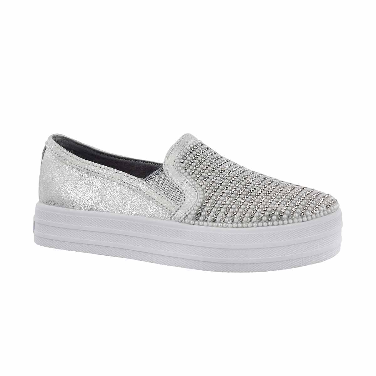 Grls DoubleUpShinyDancer silver slip on