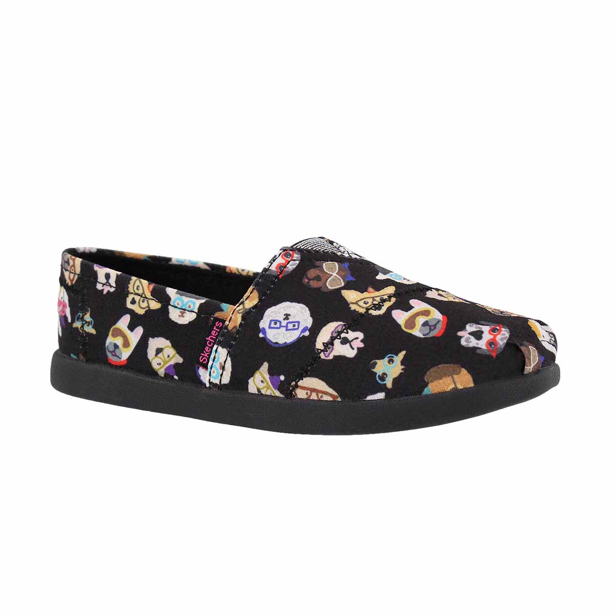 Girls' SOLESTICE black puppy smarts slip on