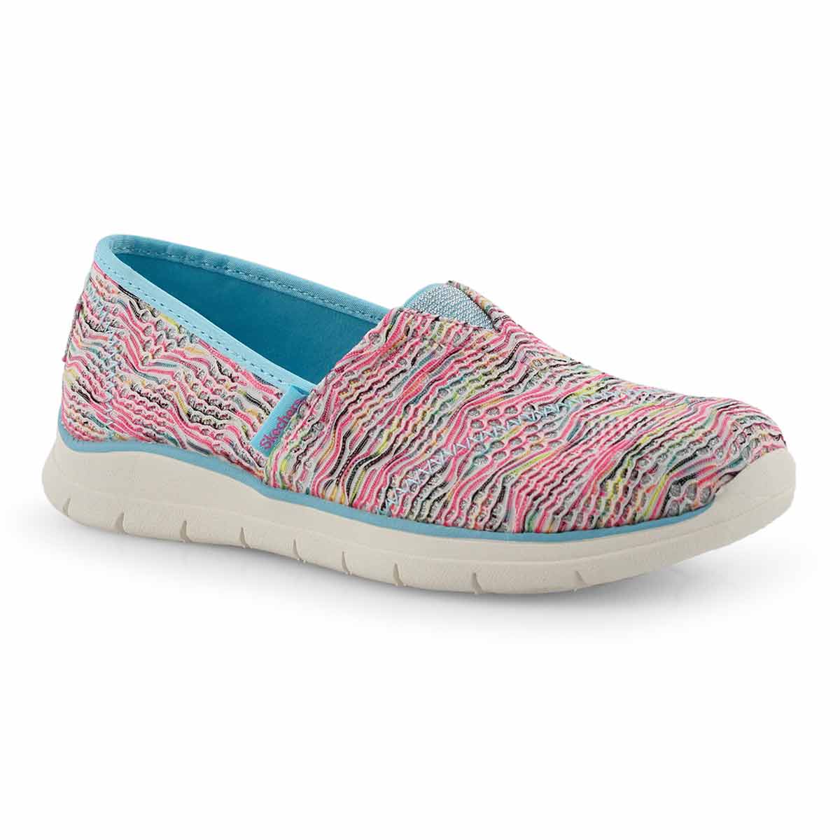 Grls Pureflex 3 turq/mlti slip on shoe