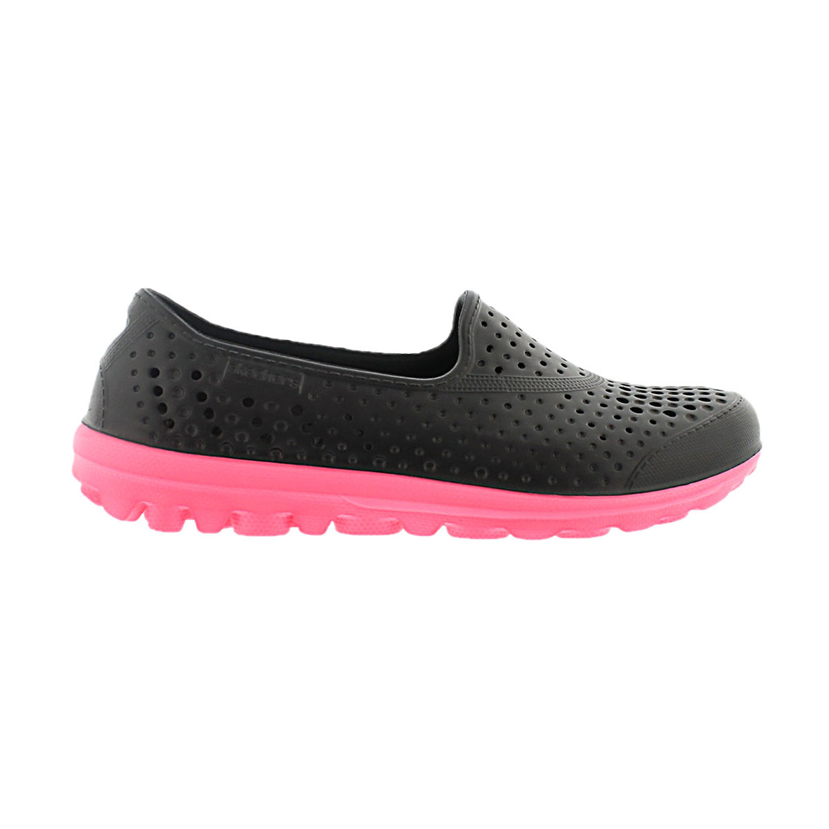 Grls h2 GO Waterlillys blk/pnk slip on