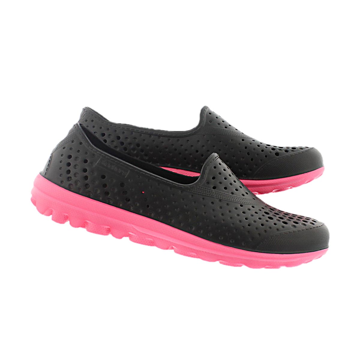 Grls h2 GO Waterlillys blk/pnk slip on