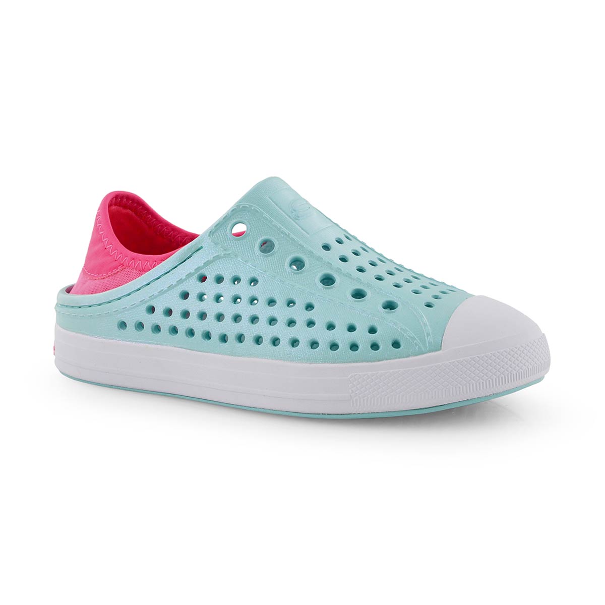 Grls Guzman Steps turq/pnk slip on shoe