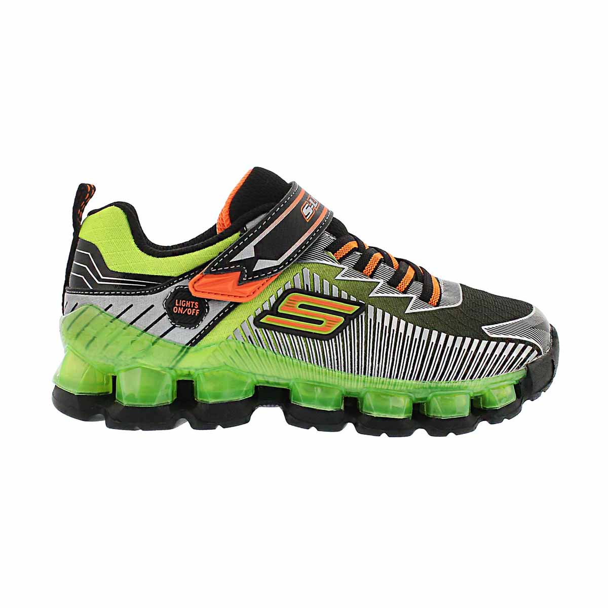 Bys Scoria blk/lime lightup running shoe
