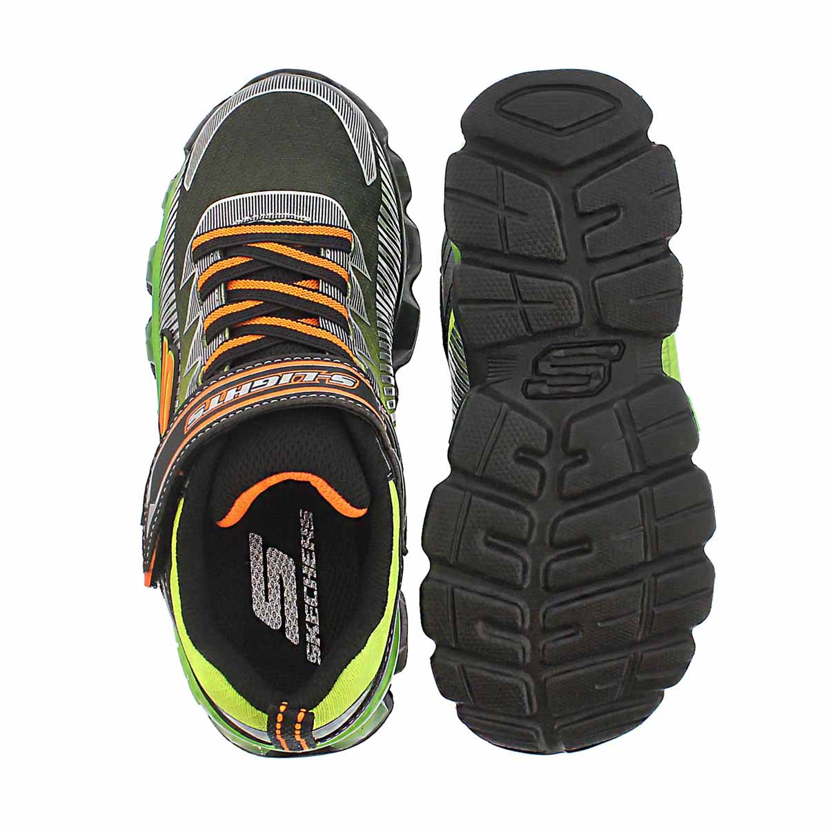 Bys Scoria blk/lime lightup running shoe