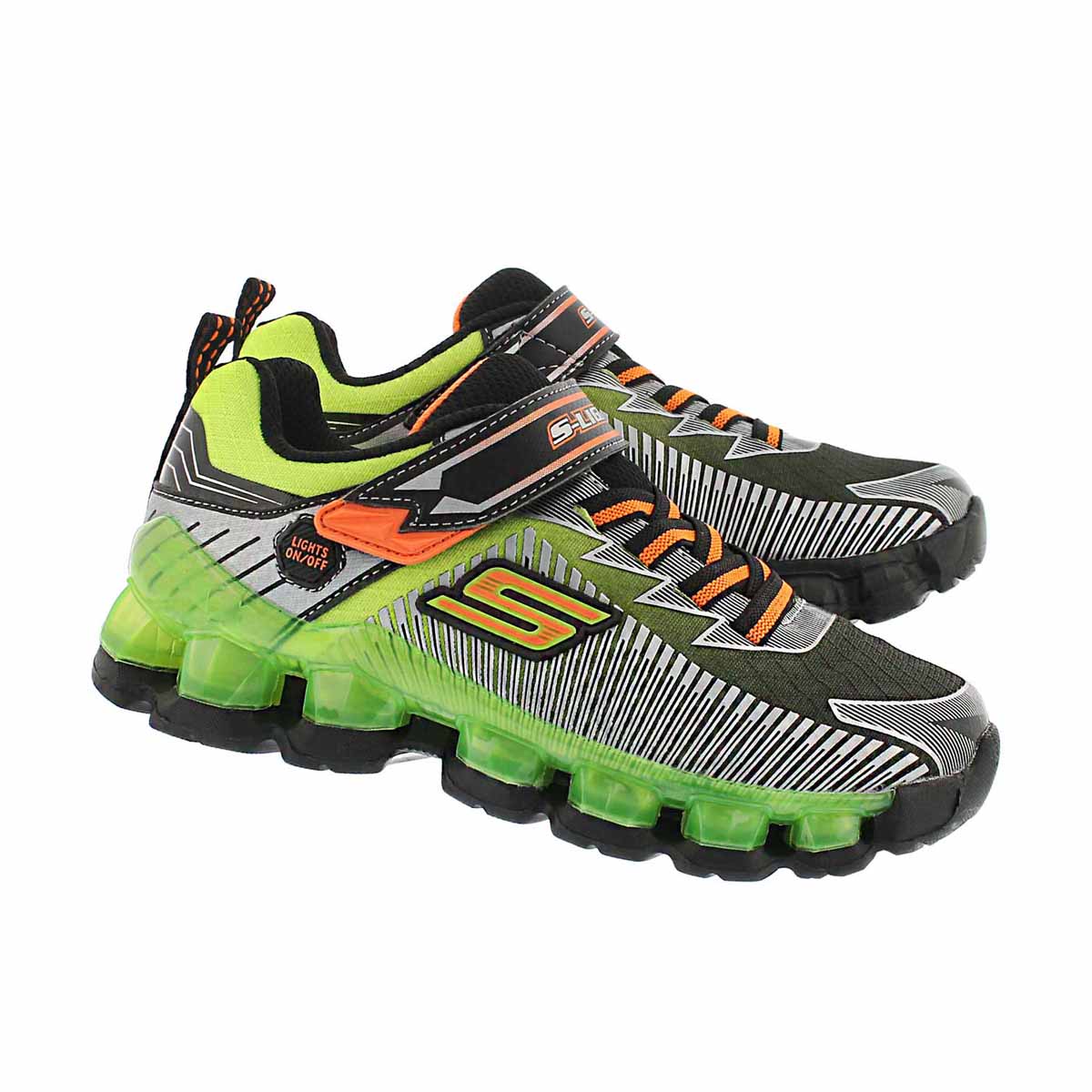 Bys Scoria blk/lime lightup running shoe