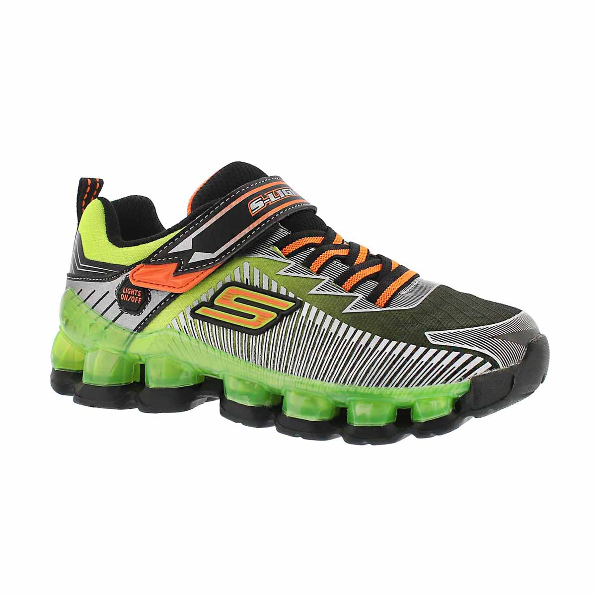 Bys Scoria blk/lime lightup running shoe