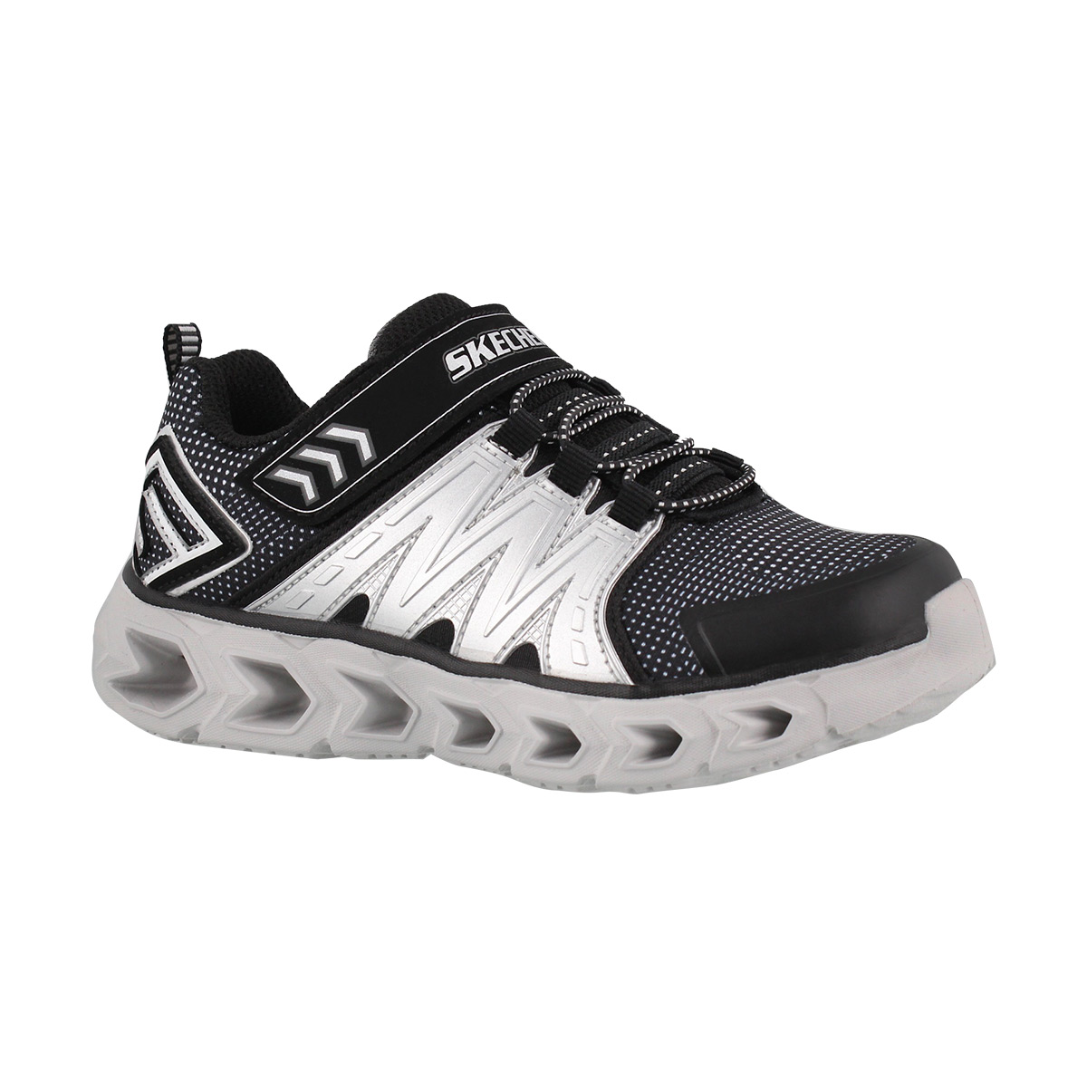 Boys' HYPNO FLASH 2.0 blk/slvr light up sneakers
