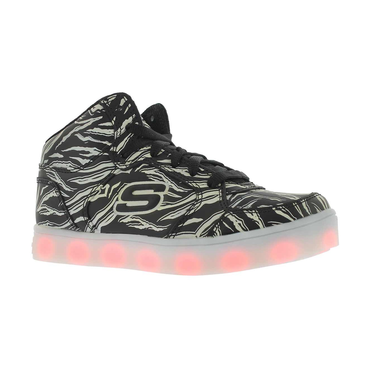 Kds Energy Lights light up bk/wt sneaker
