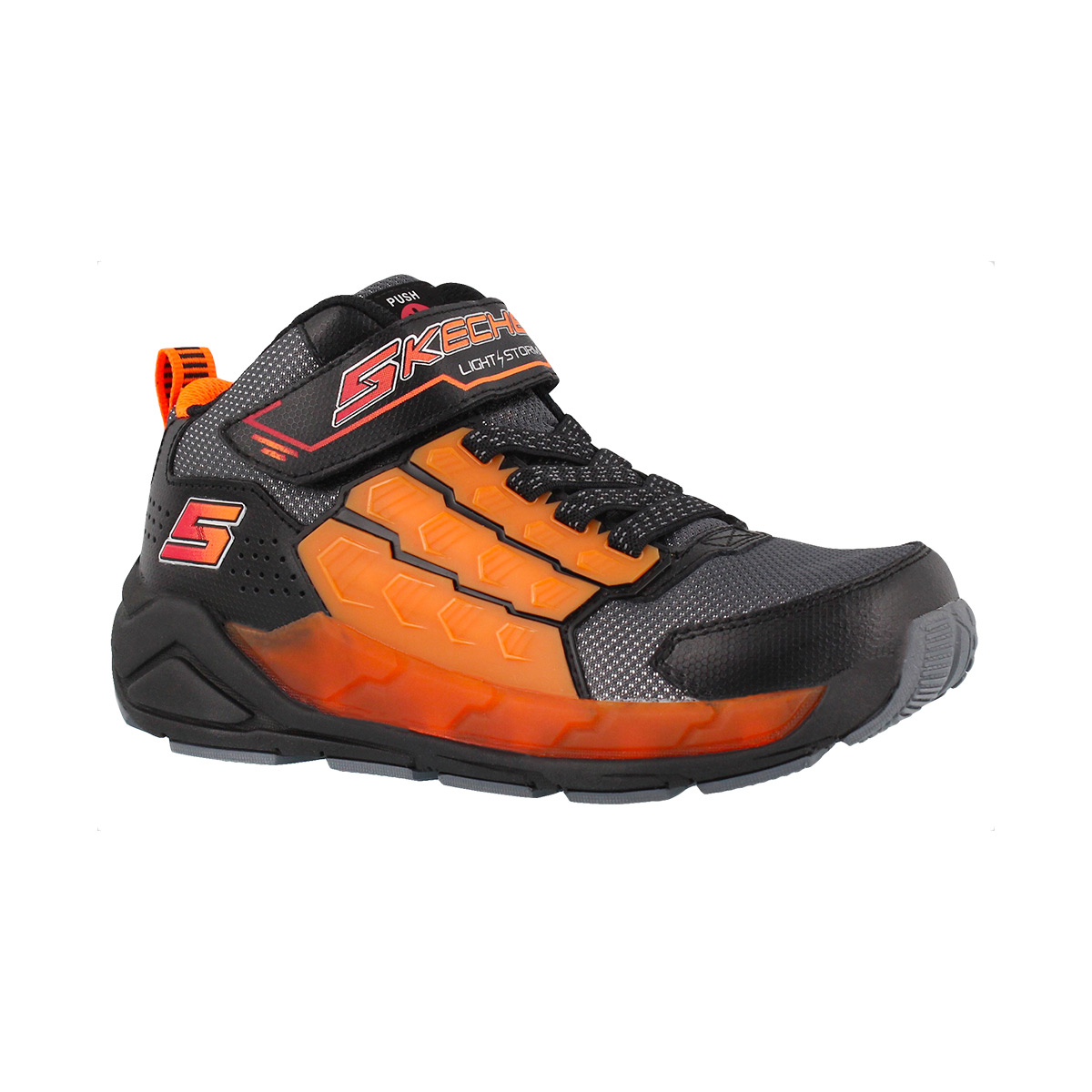 Boys' LIGHT STORM black/orange light up sneakers