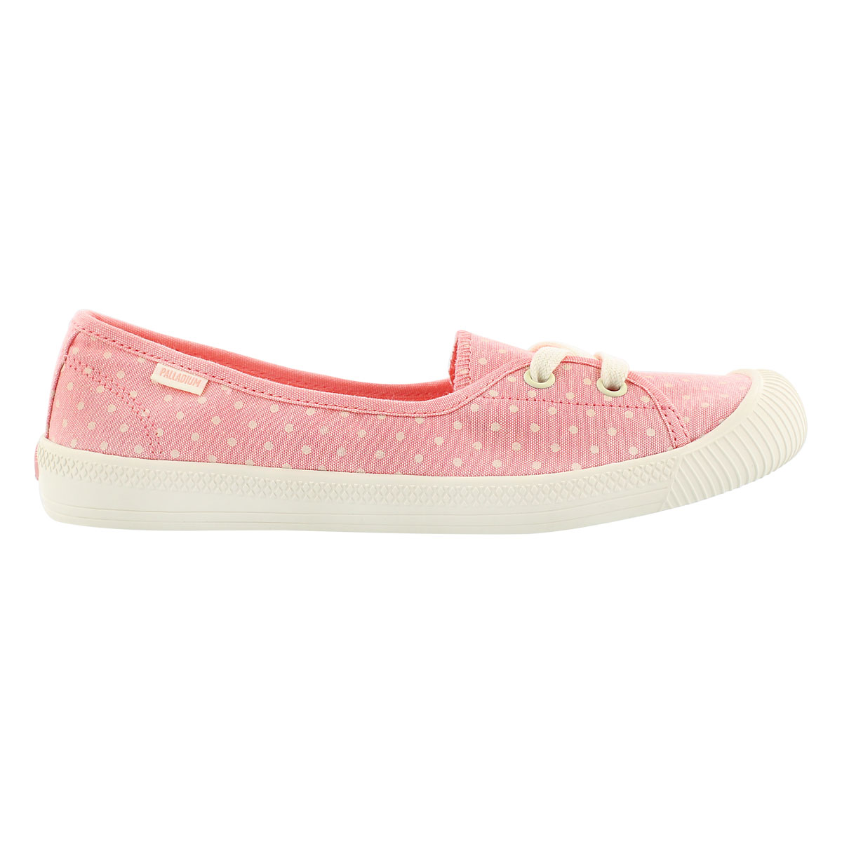 Lds Flex Ballet peach/wht dots sneaker