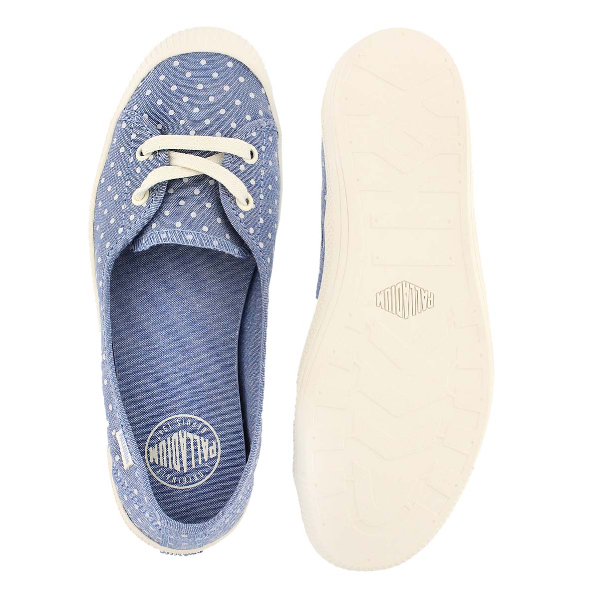 Lds Flex Ballet blue/wht dots sneaker