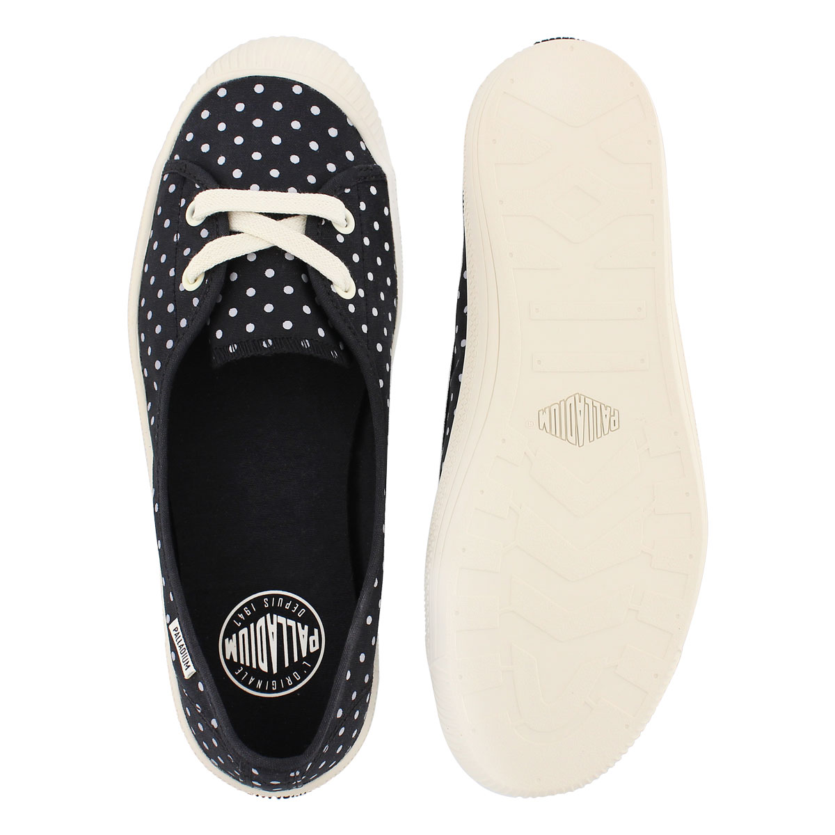 Lds Flex Ballet blk/wht dots sneaker