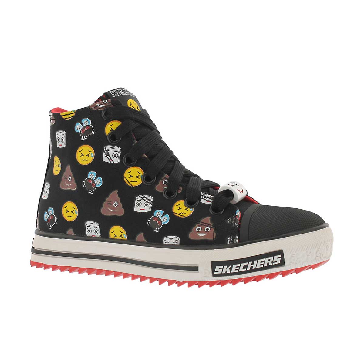 Boys' JAGGED black emoji high top sneakers