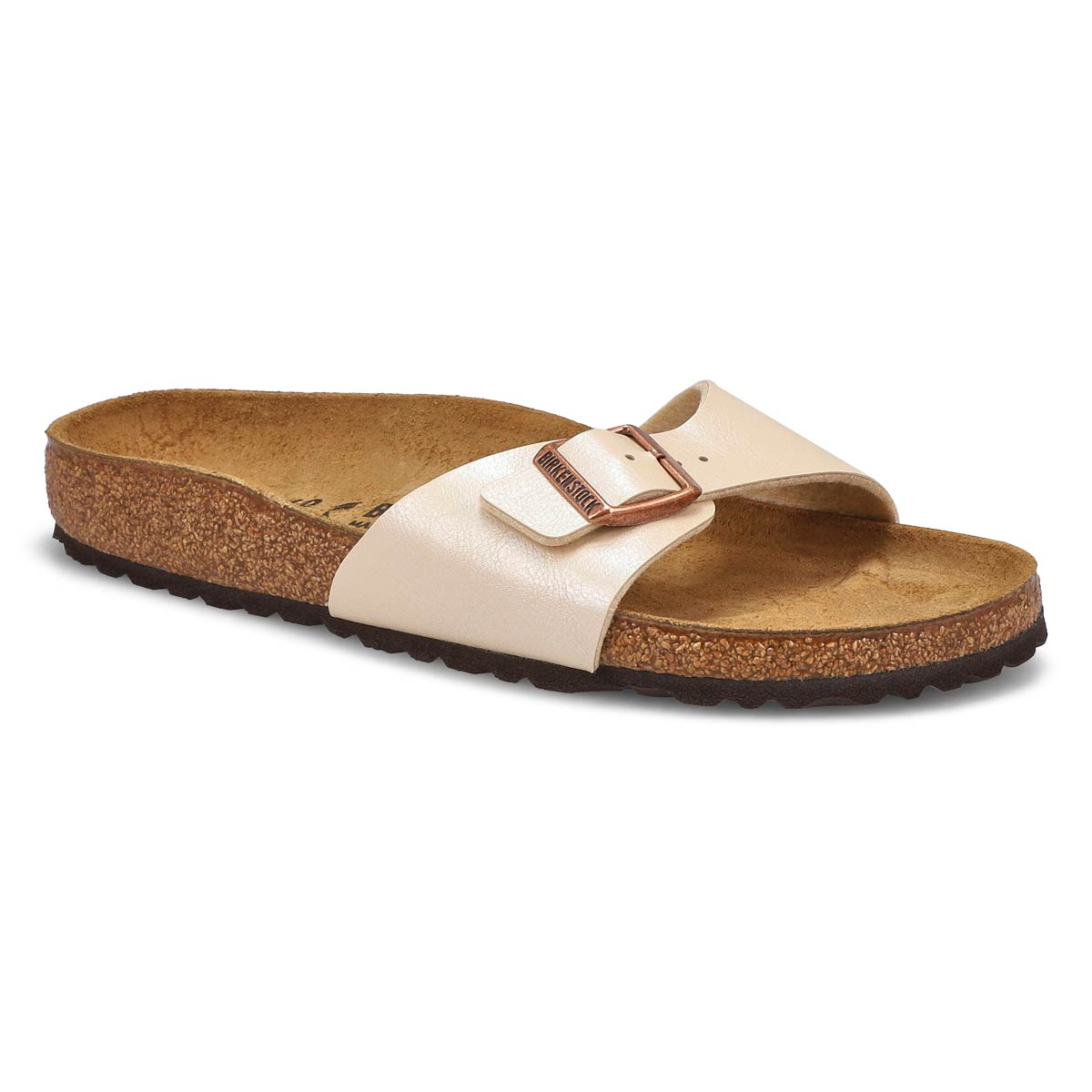 Women's MADRID white pearl slide sandals