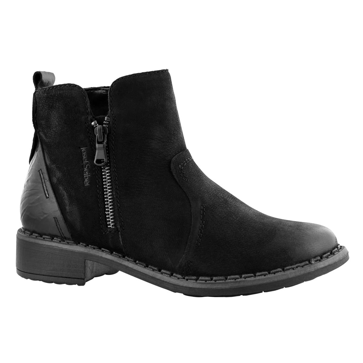 Lds Selena 08 black side zip ankle boot