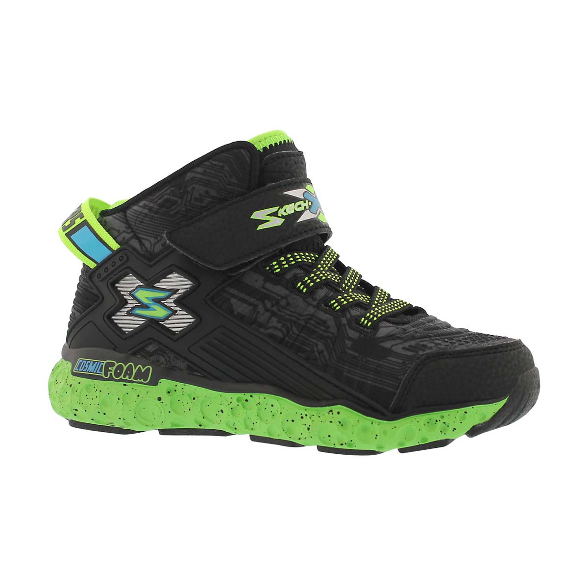Boys' COSMIC FOAM black/lime sneakers