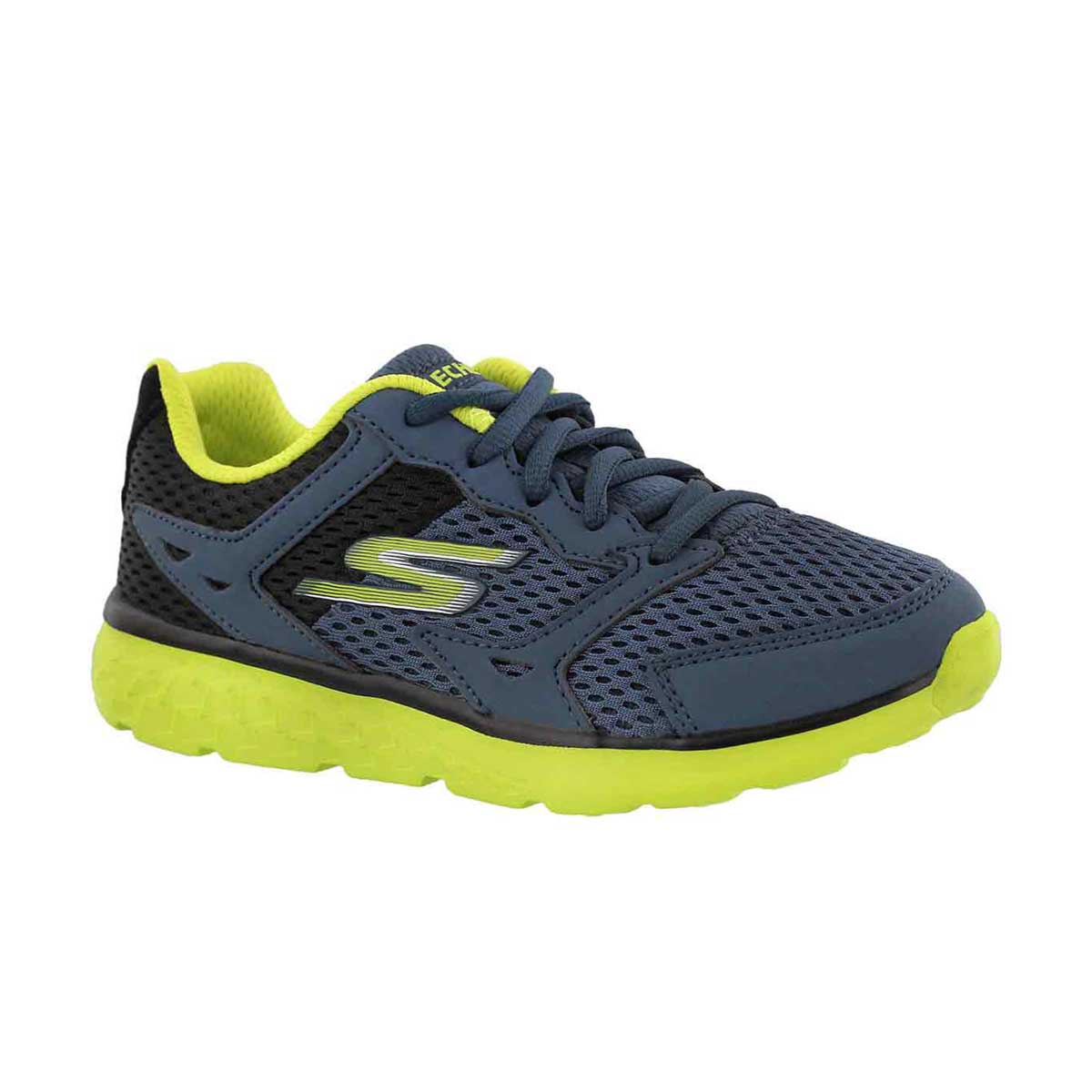 Boys' GOrun 400 blue/lime lace up sneakers