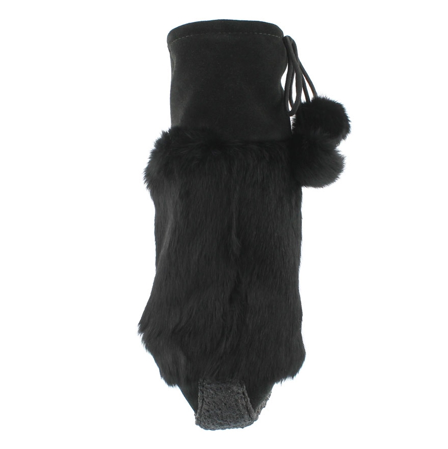 Lds blk rabbit fur 16