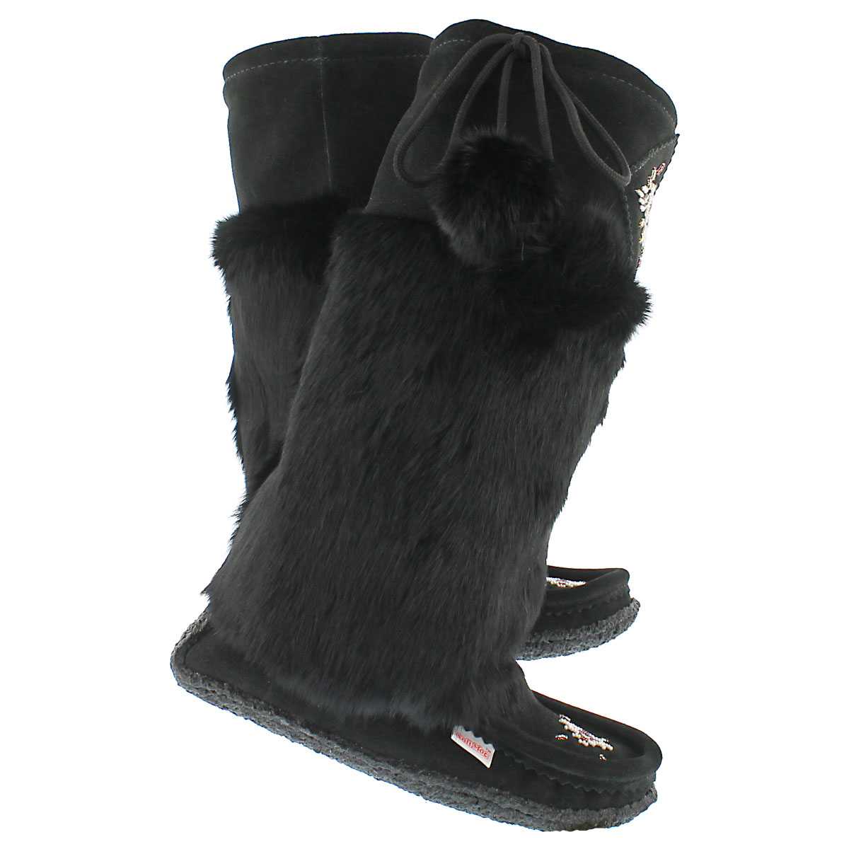 Lds blk rabbit fur 16