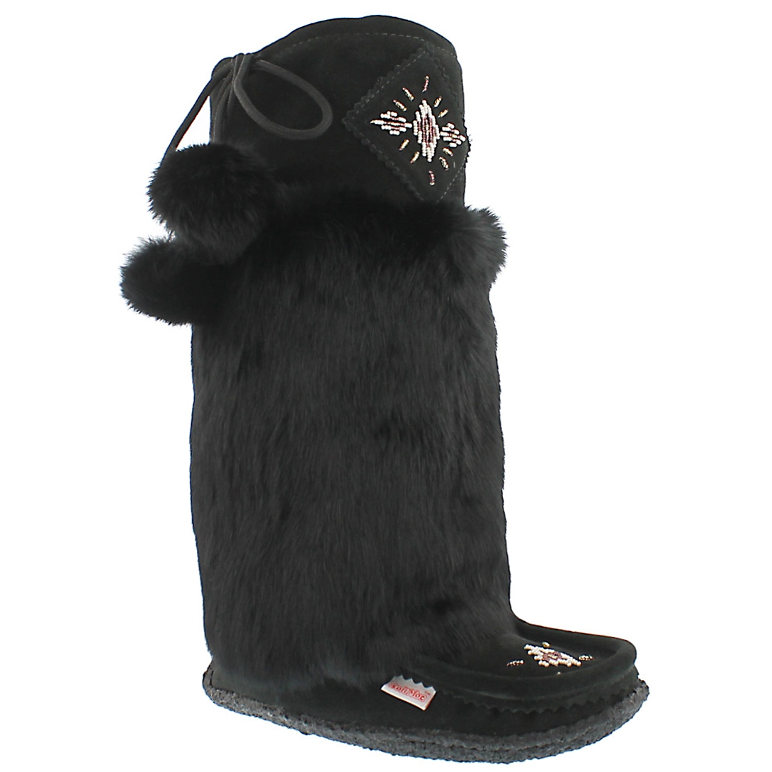 Women's 980447 black rabbit fur 16