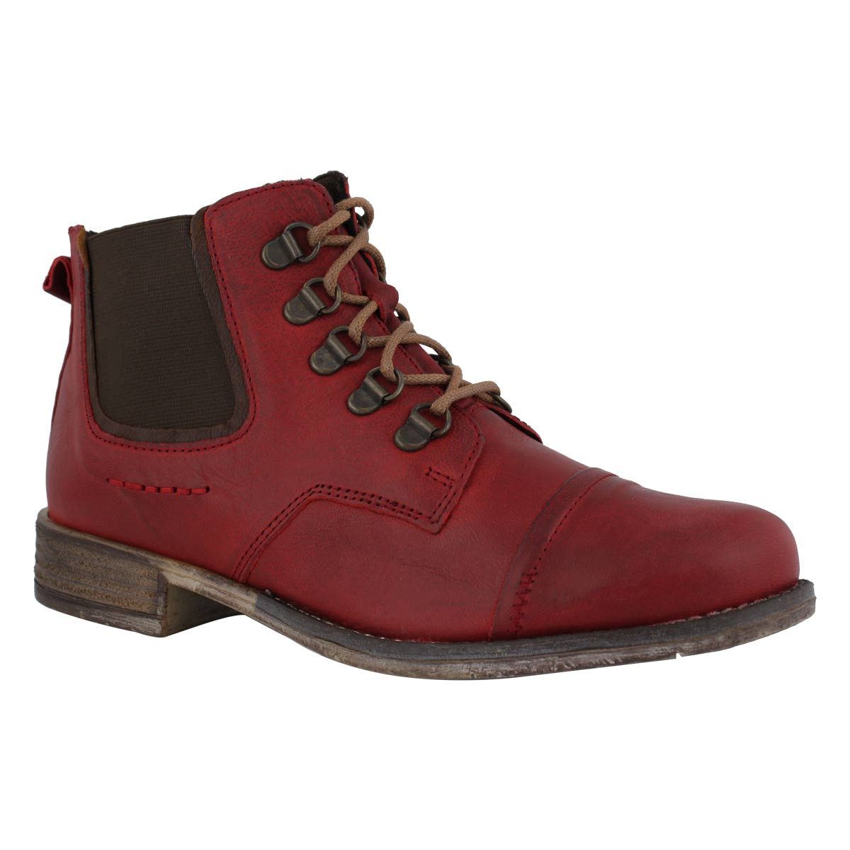 Lds Sienna 09 red/combi slip on bootie