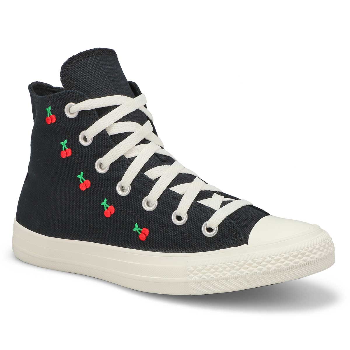 Womens Chuck Taylor All Star Cherry On Hi Top Sneaker - Black/Egret/Red