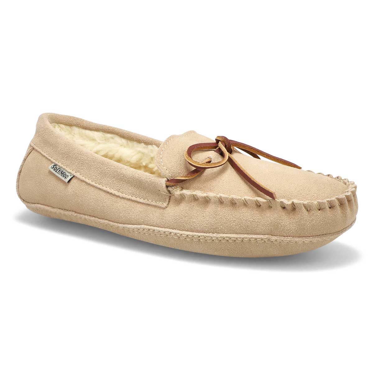 SoftMoc Men's Ace Fur Lined Moccasin - Sand | SoftMoc.com