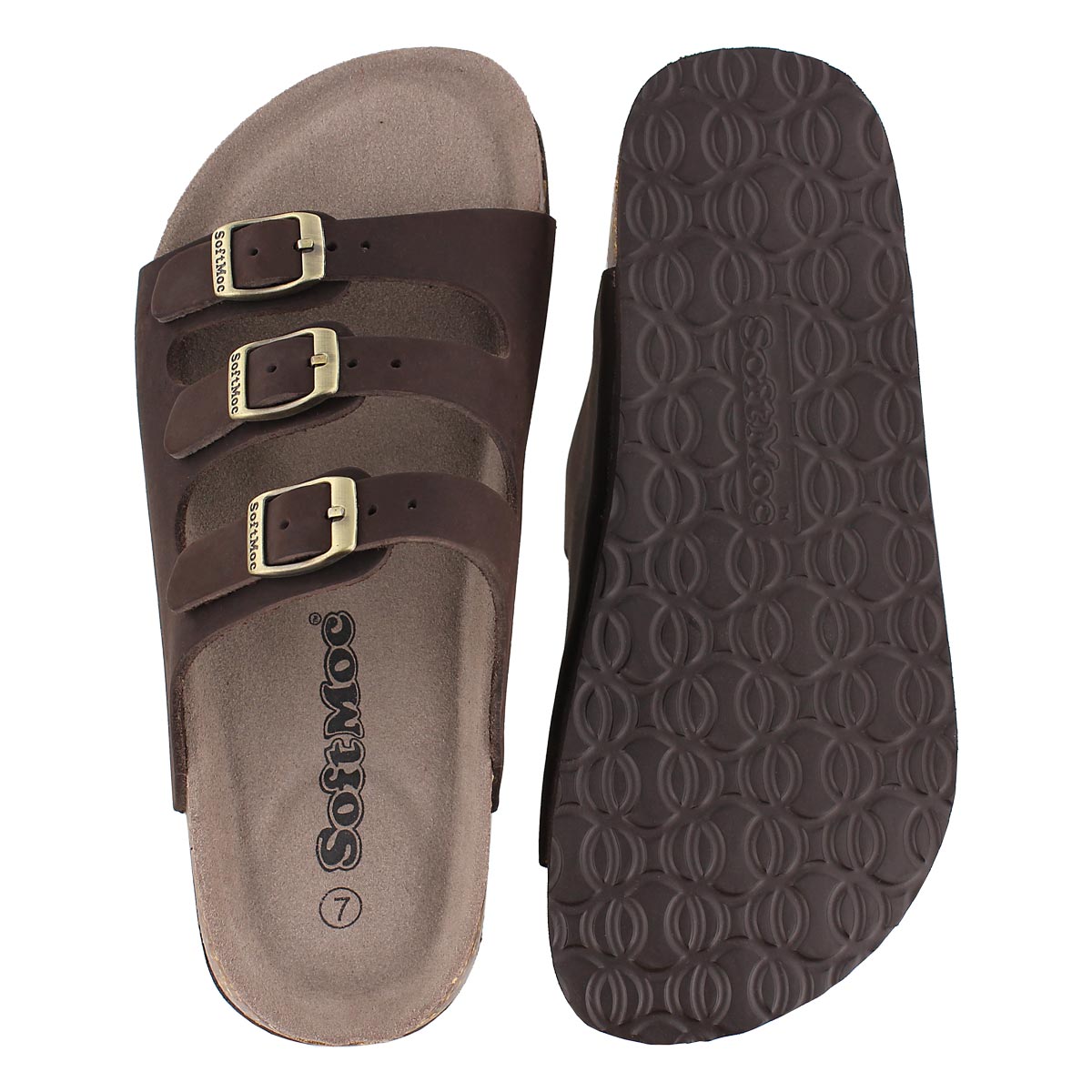 Lds Alexis 2 brn crz memory foam sandal