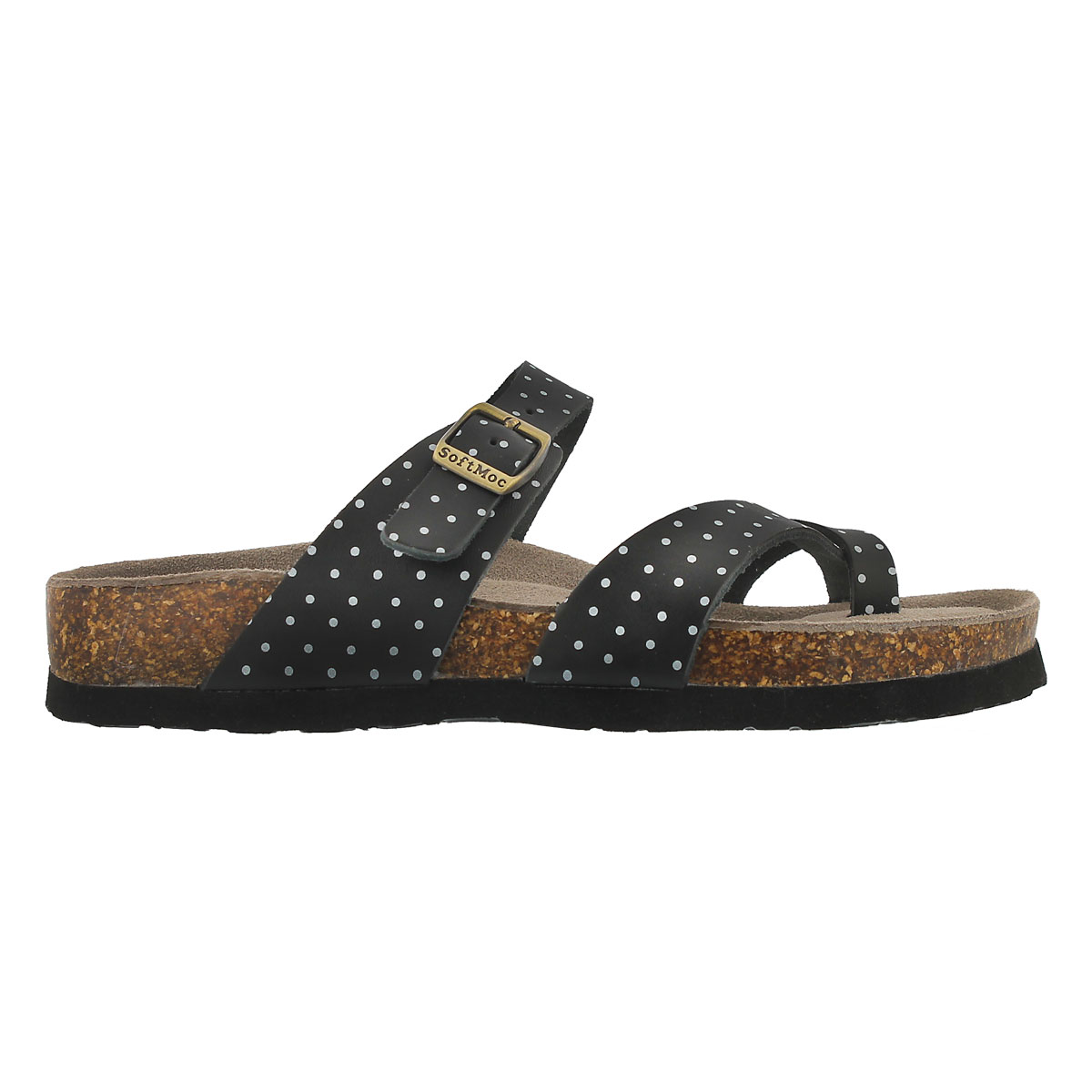 Lds Alicia3 blk/wht memory foam sandal