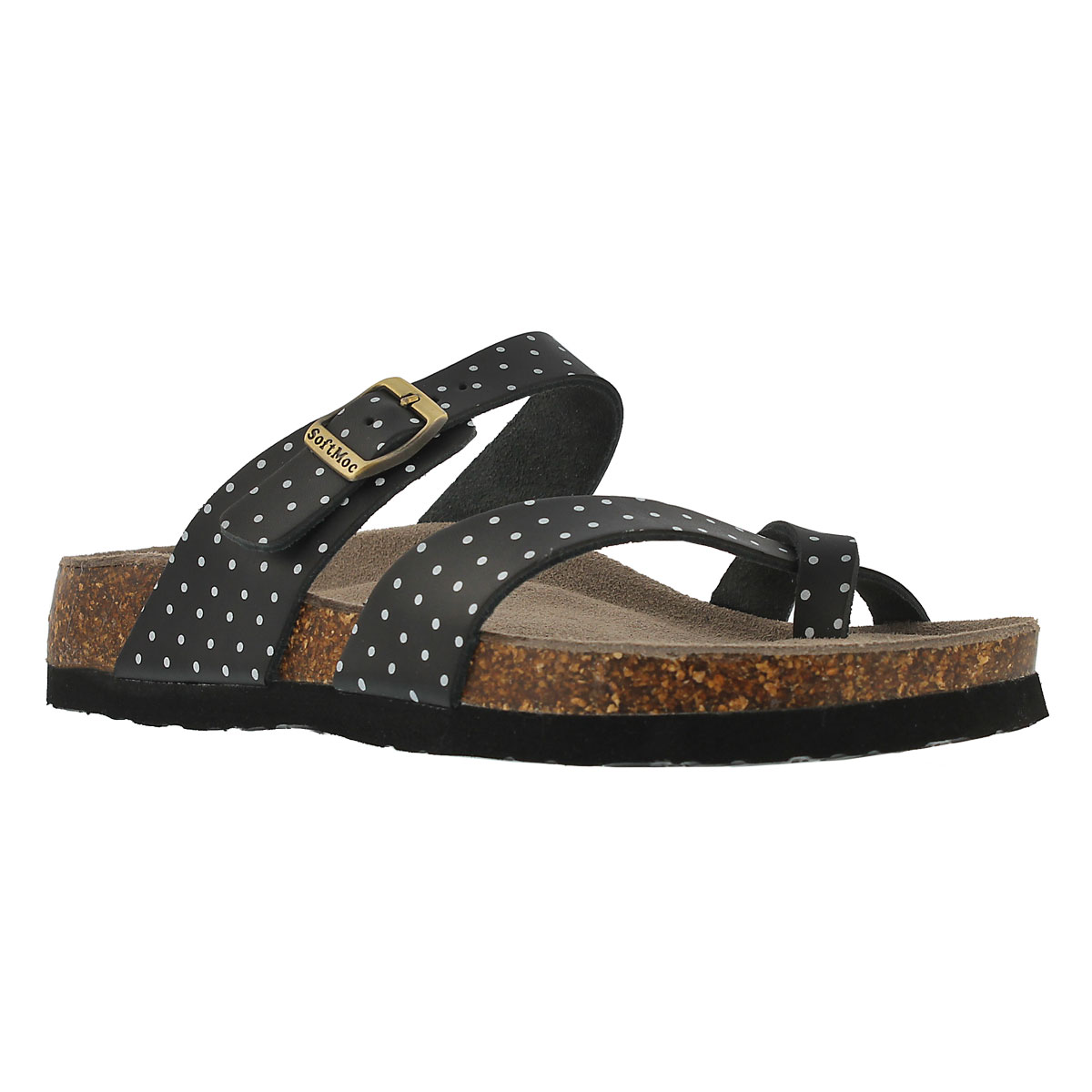 Lds Alicia3 blk/wht memory foam sandal