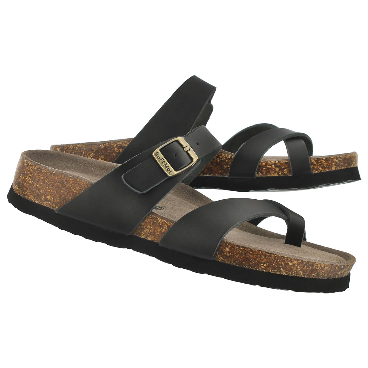 Lds Alicia 3 blk memory foam sandal