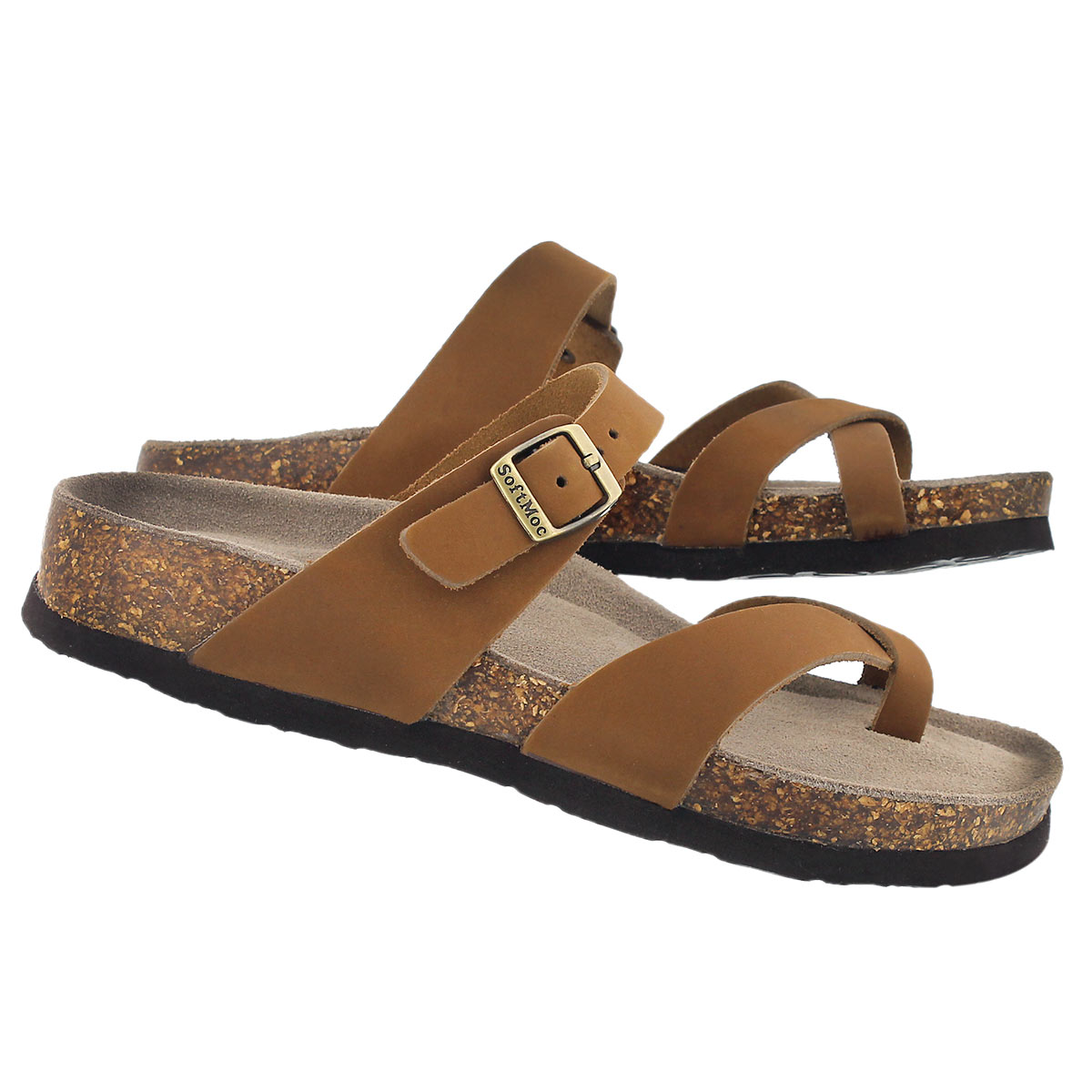Lds Alicia 3 tan crz memory foam sandal