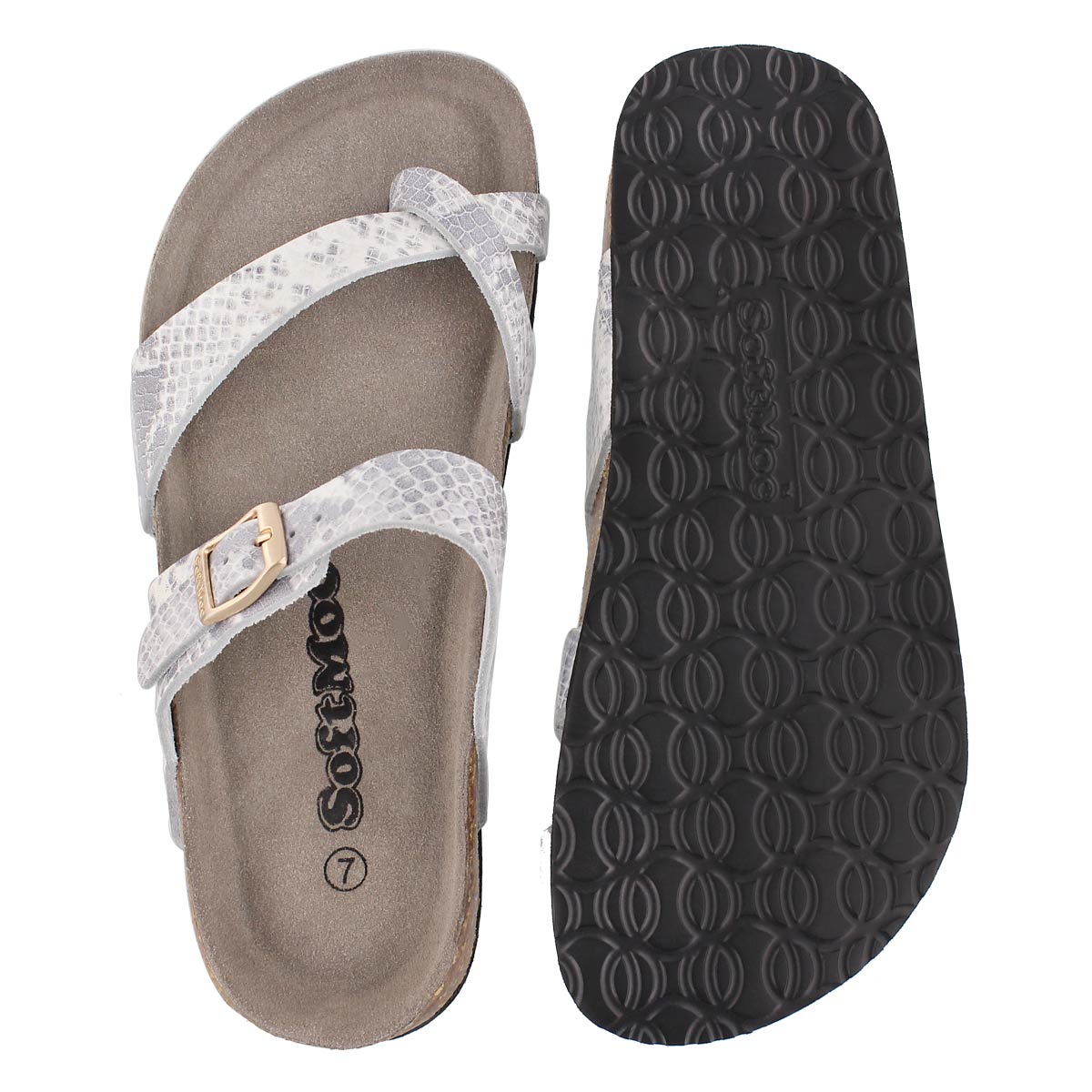 Sandale Alicia 3, serpent blanc, femmes