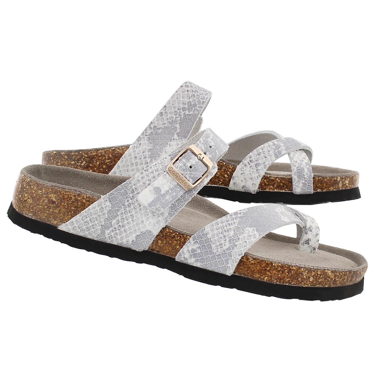 Sandale Alicia 3, serpent blanc, femmes