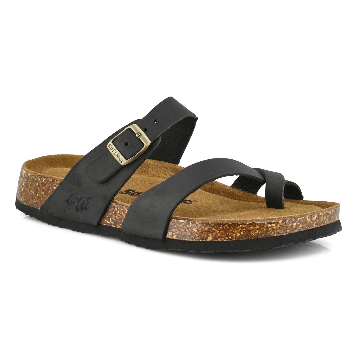 Lds Alicia 5 blk crz memory foam sandal