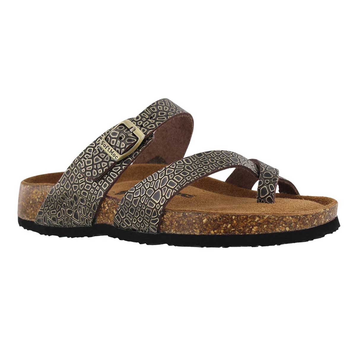 Women's ALICIA 5 gold embossed memory foam sandals