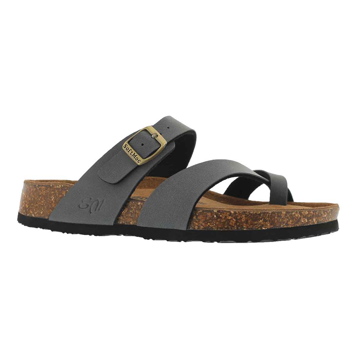 Lds Alicia 5 PU gry memory foam sandal
