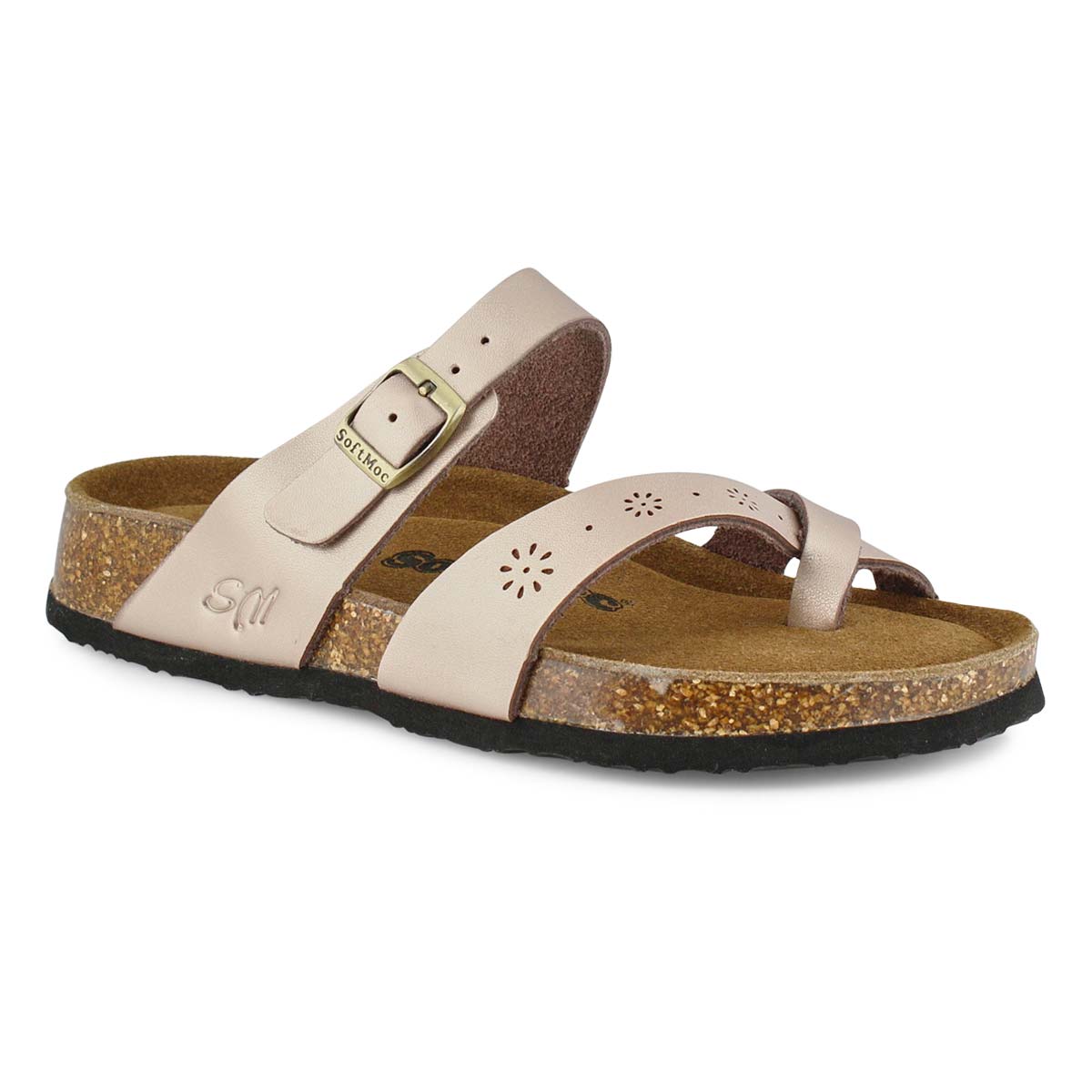 Lds Alicia 5 rse gld prf mem foam sandal
