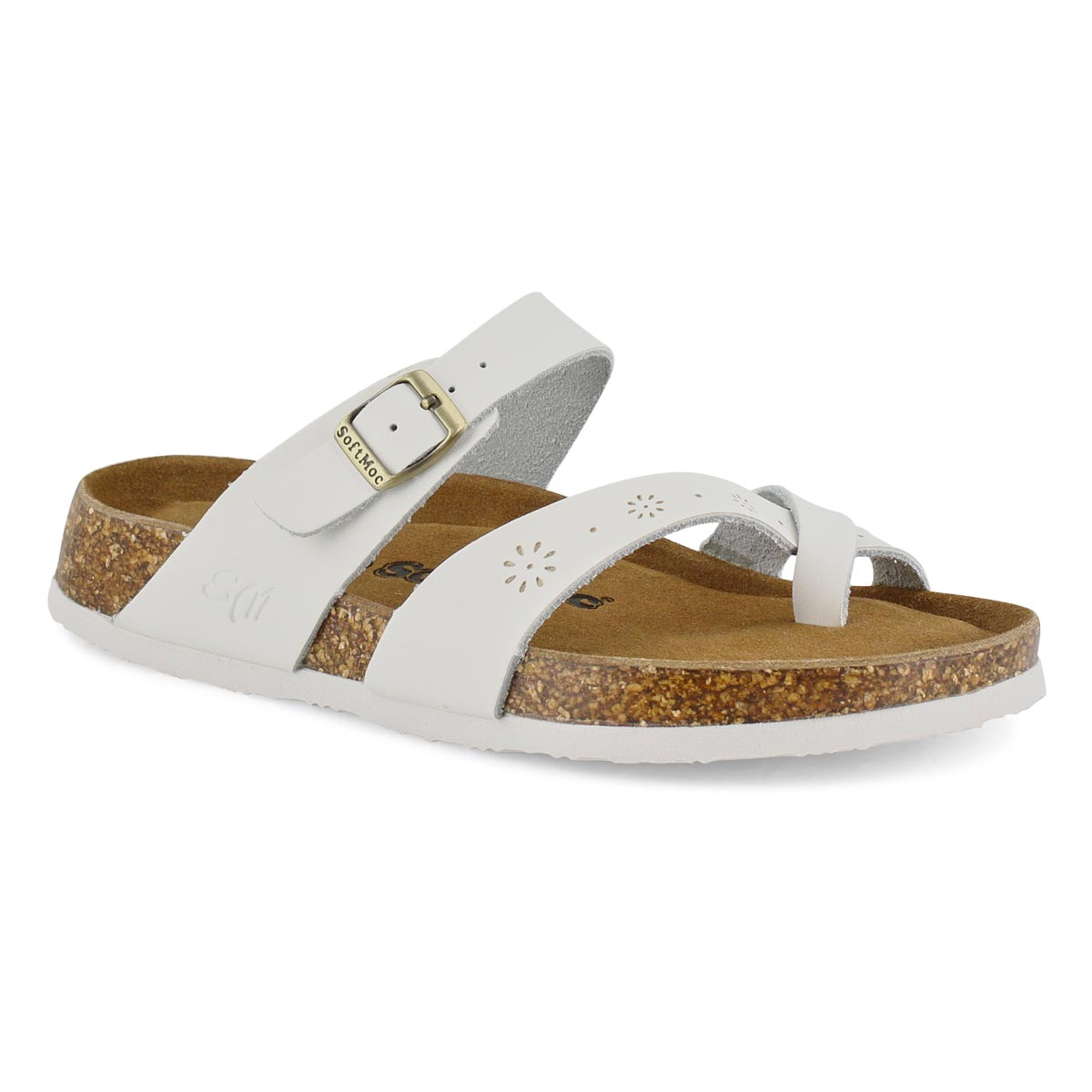 Women's ALICIA 5 white perforated leather sandal