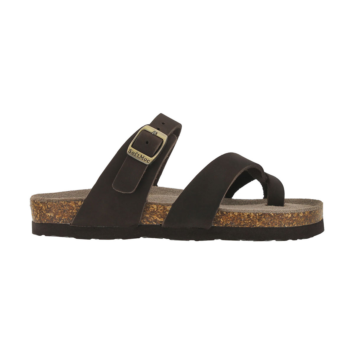 Grls Alicia brn crz lthr toe loop sandal