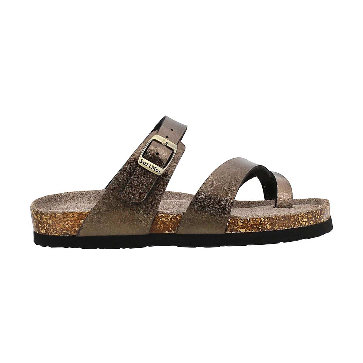 Grls Alicia gold brown toe loop sandal