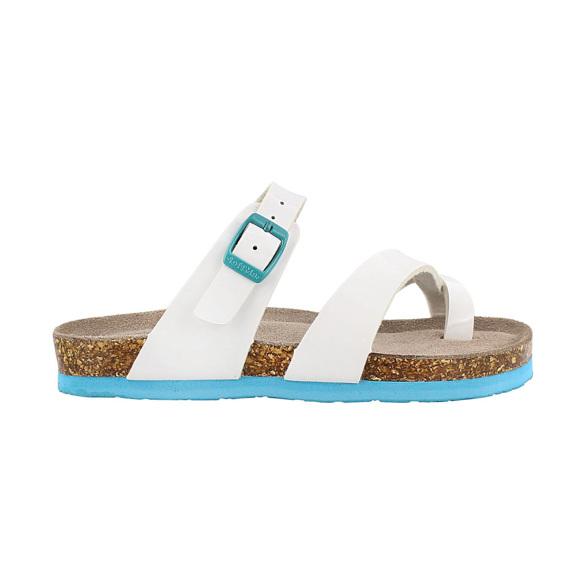 Grls Alicia wht pat toe loop sandal