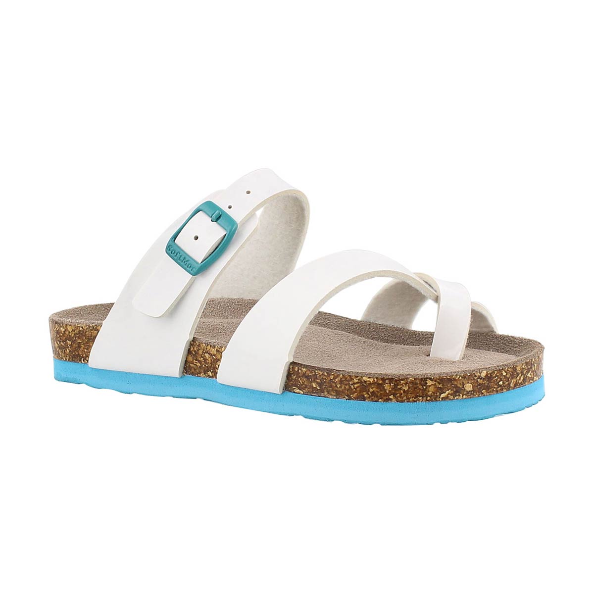 Grls Alicia wht pat toe loop sandal