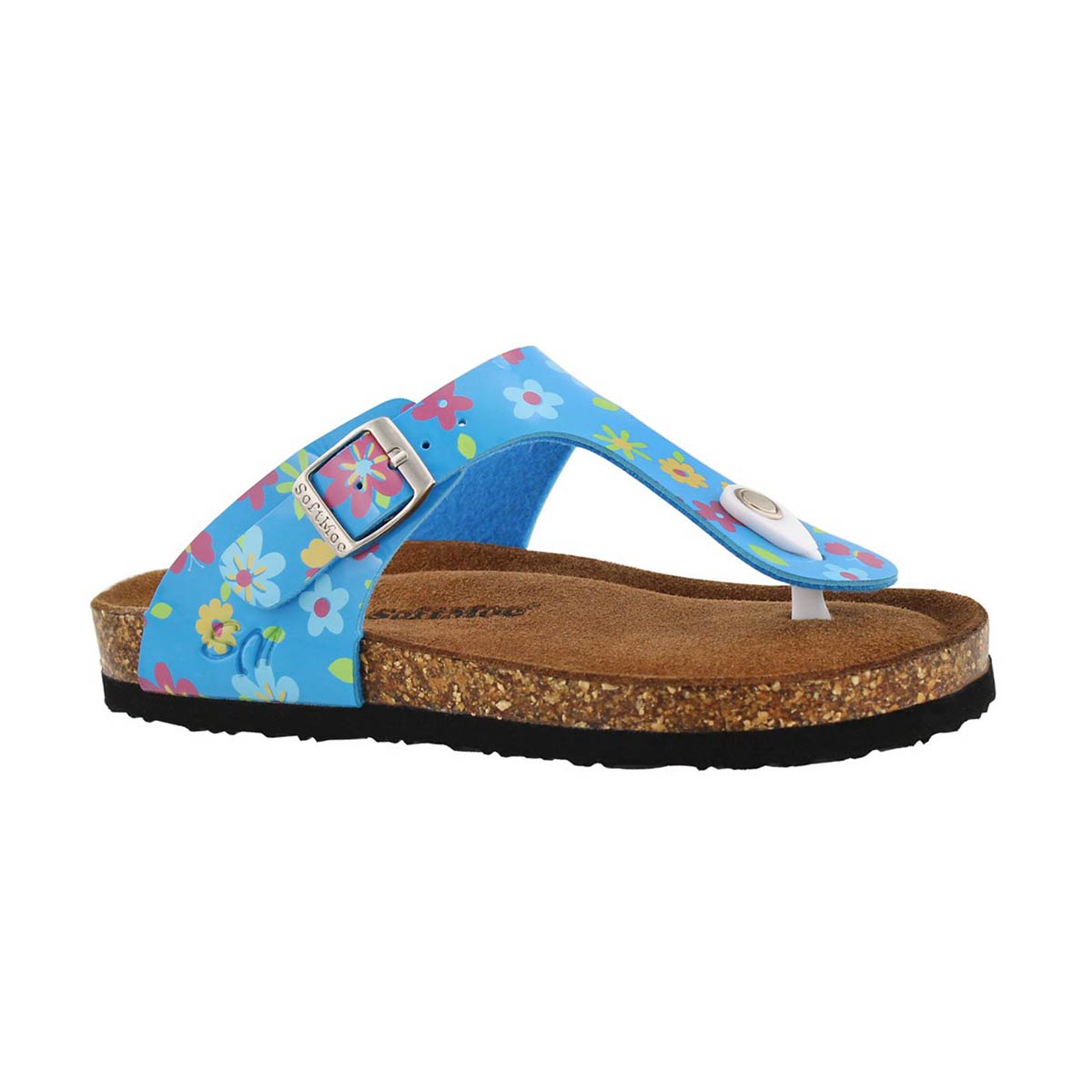 Grls Alison5 blu flwr memory foam sndl
