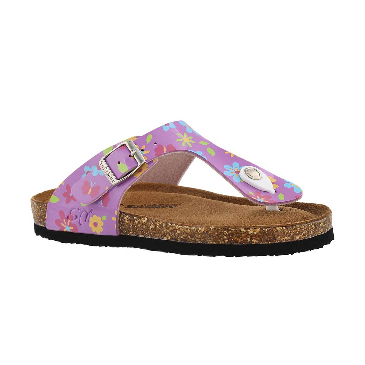 Grls Alison5 pnk flwr memory foam sndl