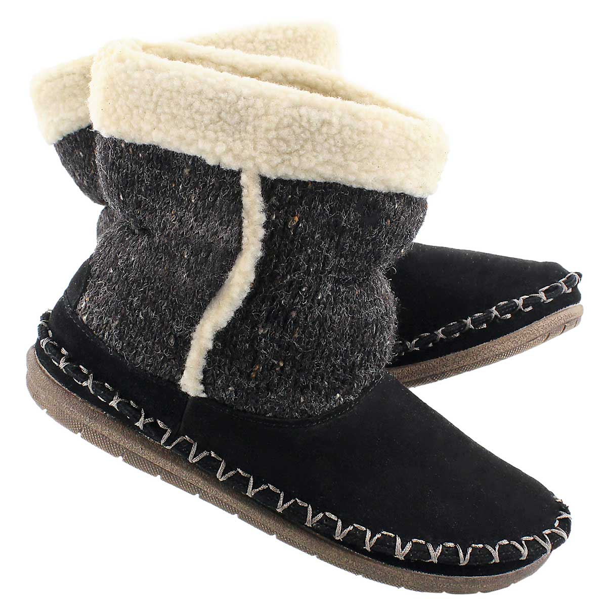 Lds Alpine black bootie slipper