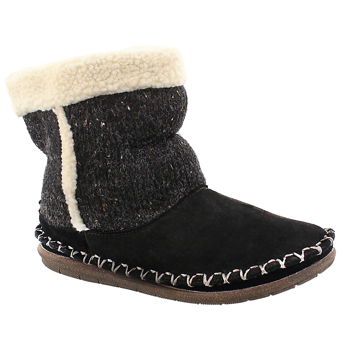 Lds Alpine black bootie slipper