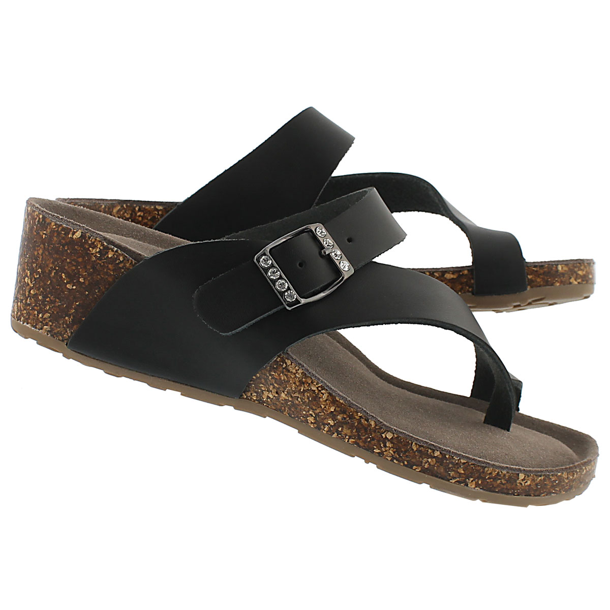 Lds Amber 3 black memory foam sandal